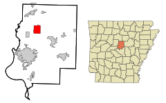 Faulkner County Arkansas Incorporated and Unincorporated areas Greenbrier Highlighted.svg