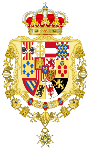 Archivo:Greater Royal Coat of Arms of Spain (1931) Version with Golden Fleece and Charles III Orders