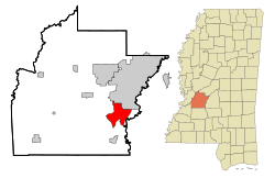 Hinds County Mississippi Incorporated and Unincorporated areas Byram Highlighted.svg