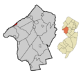 Hunterdon County New Jersey Incorporated and Unincorporated areas Bloomsbury Highlighted