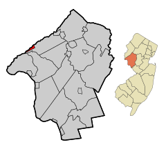 Hunterdon County New Jersey Incorporated and Unincorporated areas Bloomsbury Highlighted.svg