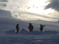 Igloo building in Sarek