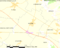 Map commune FR insee code 85174