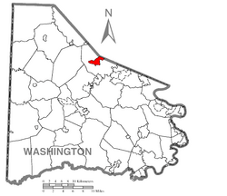 Map of Cecil-Bishop, Washington County, Pennsylvania Highlighted.png