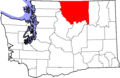 Map of Washington highlighting Okanogan County