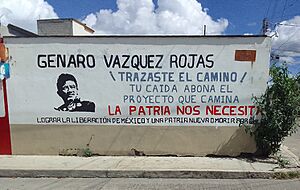 Archivo:Mural en honor a Genaro Vázquez Rojas en Cuautla, Morelos, México