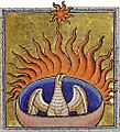 Phoenix detail from Aberdeen Bestiary