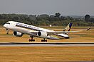 Singapore Airlines A350-941 (9V-SML) taking off from Düsseldorf Airport (1).jpg