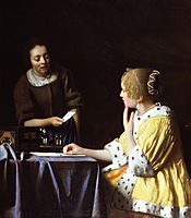 Vermeer Lady Maidservant Holding Letter