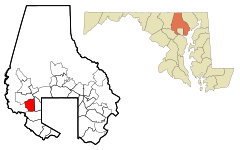 Baltimore County Maryland Incorporated and Unincorporated areas Milford Mill Highlighted.svg