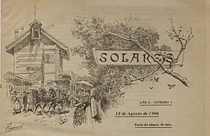 Archivo:Estación Solares, portada revista Solares, 15.8.1906, dibujo por Mariano Pedrero