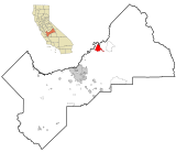 Fresno County California Incorporated and Unincorporated areas Auberry Highlighted.svg