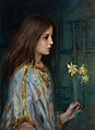 Laura Muntz-Lyall – Young Girl Holding Daffodils