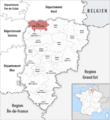 Locator map of Kanton Bohain-en-Vermandois