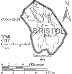 Archivo:Map of Bristol County Rhode Island With Municipal Labels