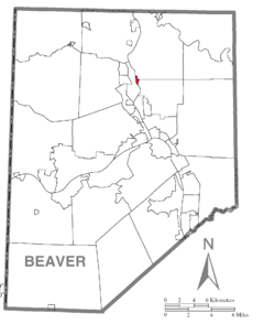 Map of Eastvale, Beaver County, Pennsylvania Highlighted.png