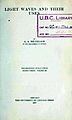 Michelson, Albert Abraham – Light waves and their uses, 1907 – BEIC 11000649