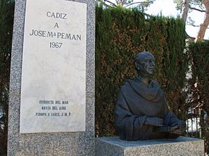 Archivo:Monumento José María Pemán, Parque Genovés, Cádiz