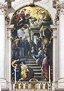 Santa Maria della Salute (Venice) - Presentazione della virgine al tempio di Luca Giordano 1674