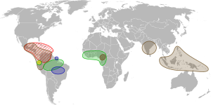 Archivo:Cacao species - World distribution map -blank
