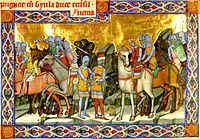 Archivo:Chronicon Pictum P040 Szent István elfogatja Gyulát