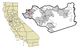Contra Costa County California Incorporated and Unincorporated areas Bayview-Montalvin Highlighted.svg