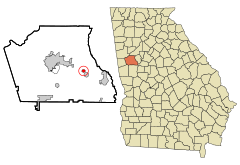 Coweta County Georgia Incorporated and Unincorporated areas Sharpsburg Highlighted.svg
