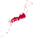 Flag-map of Japan