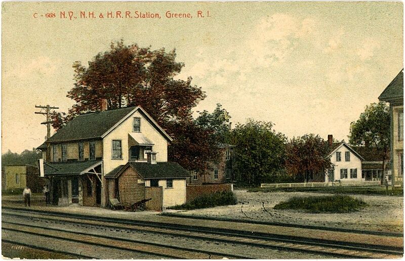 Greene station 1908 postcard