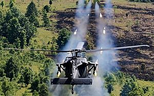 Archivo:MH-60M DAP firing 2.75 inch rockets at a test ground