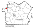 Map of Hiller, Fayette County, Pennsylvania Highlighted