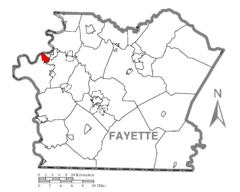 Map of Hiller, Fayette County, Pennsylvania Highlighted.png