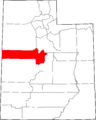 Map of Utah highlighting Juab County