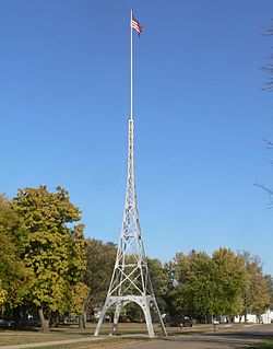 Tyndall SD Eiffel tower flagpole from SW 1.JPG