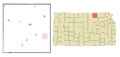 Washington County Kansas Incorporated and Unincorporated areas Barnes Highlighted