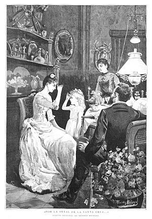 Archivo:1889-01-08, La Ilustración Española y Americana, Por la señal de la santa cruz, Méndez Bringas