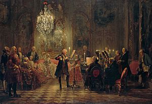 Archivo:Adolph Menzel - Flötenkonzert Friedrichs des Großen in Sanssouci - Google Art Project