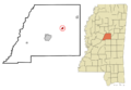 Attala County Mississippi Incorporated and Unincorporated areas Ethel Highlighted