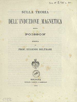 Archivo:Beltrami, Eugenio – Sulla teoria dell'induzione magnetica secondo Poisson, 1884 – BEIC 12413038