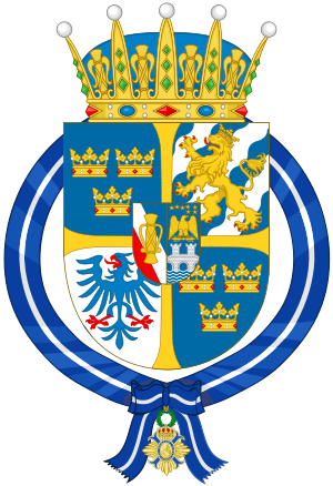 Archivo:Coat of Arms of Prince Carl Philip of Sweden (Spanish Order of the Civil Merit)