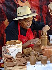 Elderly Potter in Craft Market - Dolores Hidalgo - Mexico (38565320814)