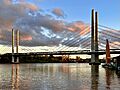 Eleanor Schonell Bridge at sunset, Brisbane, January 2022