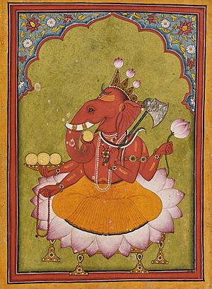 Archivo:Ganesha Basohli miniature circa 1730 Dubost p73