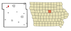 Hardin County Iowa Incorporated and Unincorporated areas Alden Highlighted.svg