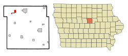 Hardin County Iowa Incorporated and Unincorporated areas Alden Highlighted.svg