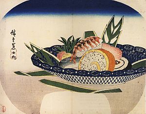 Archivo:Hiroshige Bowl of Sushi
