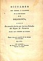 José Fermín Domingo. Dictamen Salamanca (1817)