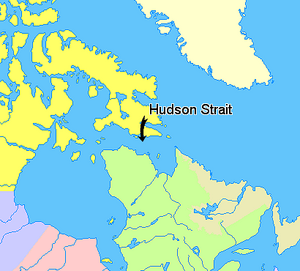 Archivo:Map indicating Hudson Strait, Nunavut, Canada