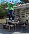 Nose grind skateboarding
