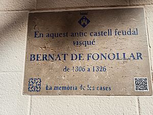 Archivo:Placa a Bernat de Fonollar al Castell de Sitges